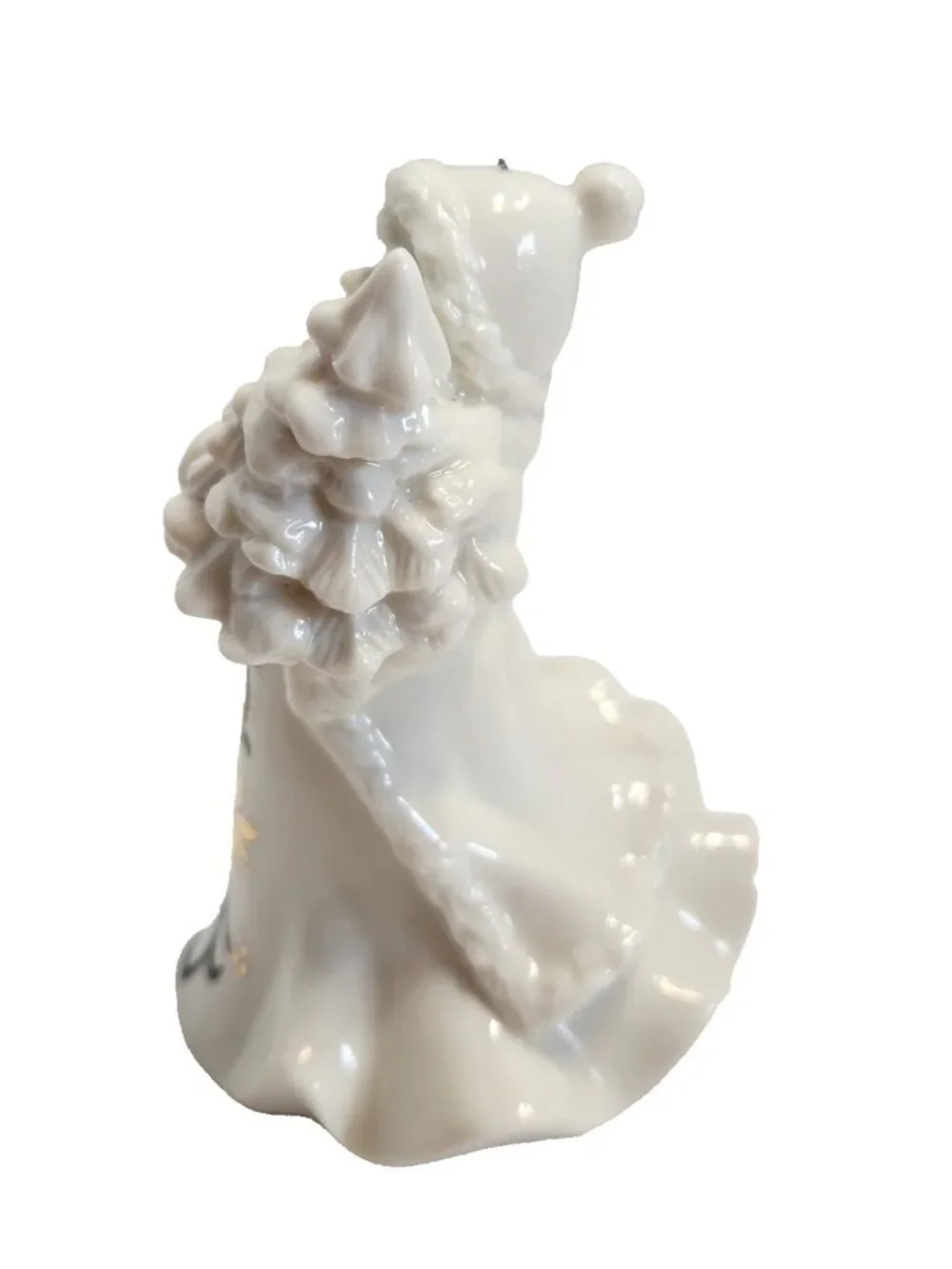 Vintage Ceramic Santa Figurine – White Robe Christmas Tree – Holiday Collectible